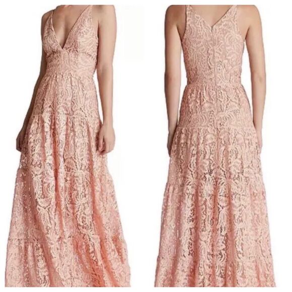 Dress The Population Melina Lace Fit and Flare Tiered Cocktail Maxi Dress  Sz XI - mordernwear.com